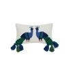 Peking Handicraft Peacock Tassels Hook Pillow