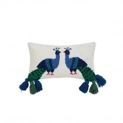 Peking Handicraft Peacock Tassels Hook Pillow