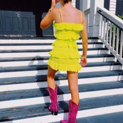 OLIVEACOUS Citrus Cutie Dress - Lime