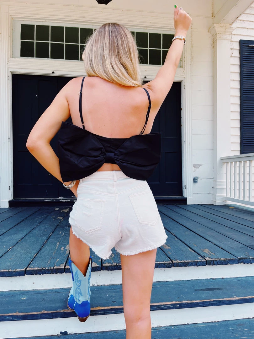 Triple Threads Breathtaking Bow Top - Black New Arrivals