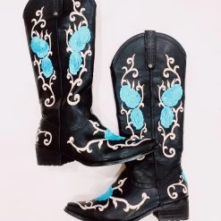 Triple Threads Flower Child Cowgirl Boots - Blue