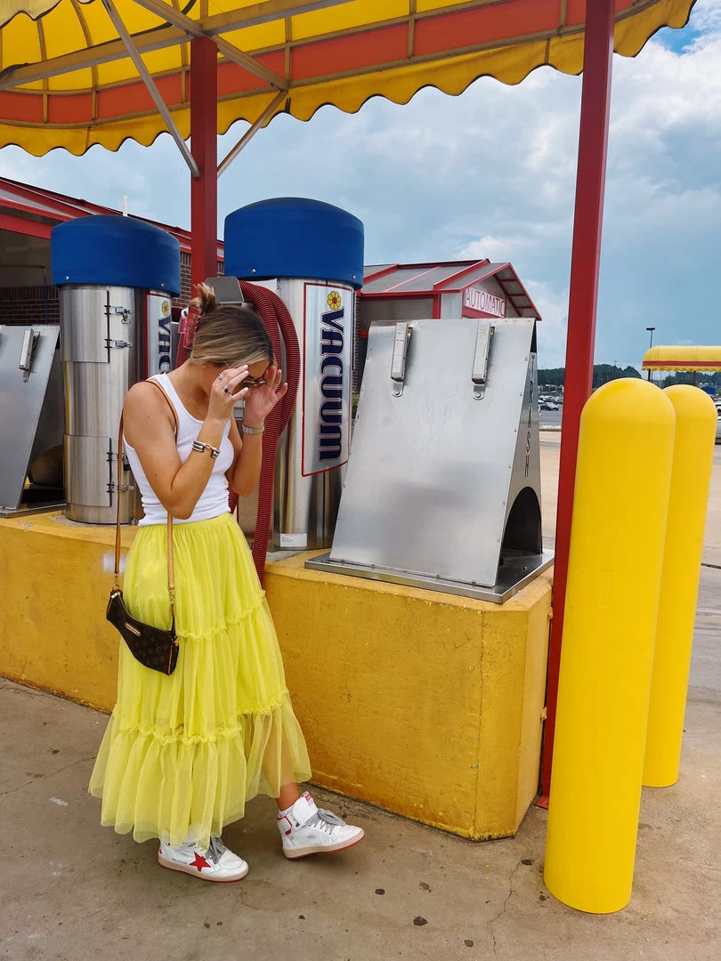 STRUT & BOLT Chartreuse Tulle Skirt