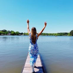 SUNDAYUP Tropical Paradise Dress - Blue