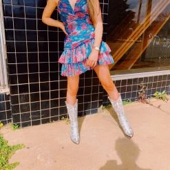 ROSE VELVET Rosemary Dress - Blue Floral