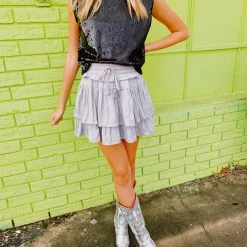 Triple Threads The Francy Skirt - Silver Bottoms