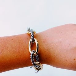 Triple Threads Mixed Metal Bracelet