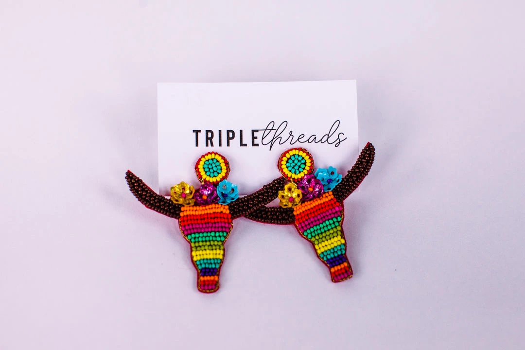 Triple Threads - MEB Longhorn Earrings
