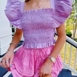 TCEC Charade Ruffle Top - Lavender