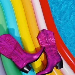 8TH STORY Rock On Boots - Metallic Fuchsia New Arrivals