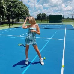 IDEM DITTO New Arrivals Checkered Dress - Green/Blue