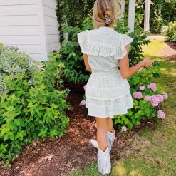 Triple Threads The GINGHAM Lacey Set - Lime / BOTTOMS New Arrivals