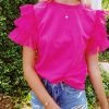 Triple Threads New Arrivals Ruffle Tulle Tee - Pink