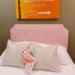 Peking Handicraft Flamingo Shaped Printed Pillow, Pink ROOM DECOR