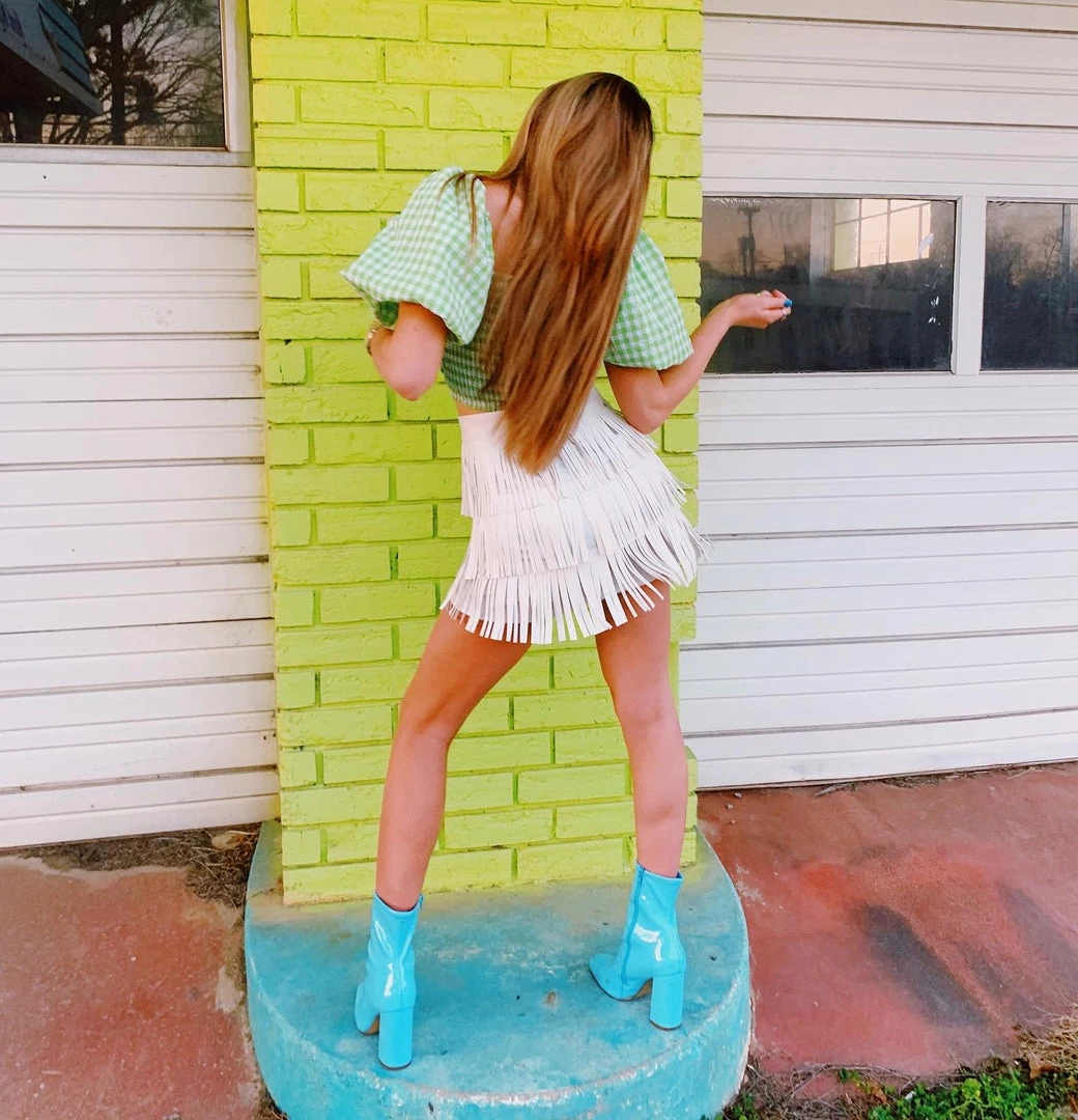 Triple Threads Farmers Daughter Top - Green