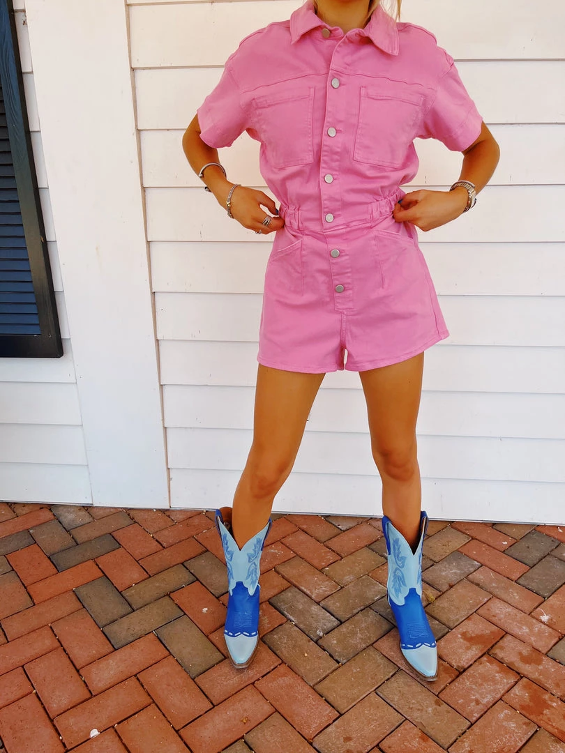 DAY + MOON New Arrivals Turn Up The Tunes Romper - Pink