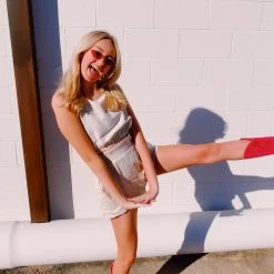 Triple Threads Linen Short + Tank SET - Oatmeal