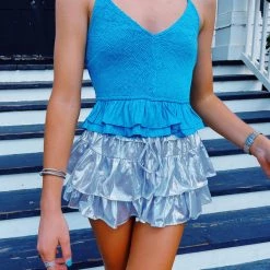 DO + BE COLLECTION Ocean Breeze Top - Hawaiian Blue New Arrivals