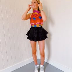 OLIVACEOUS Color Wave Halter Top