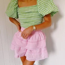 Triple Threads Farmers Daughter Top - Green