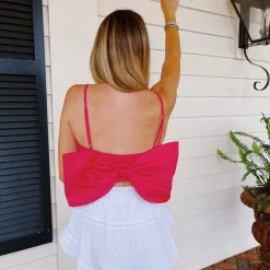 Triple Threads Breathtaking Bow Top - Raspberry New Arrivals