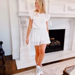 Triple Threads Dresses The Lacey Romper/Dress - White