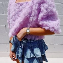 Triple Threads Field Of Flowers Top - Purple