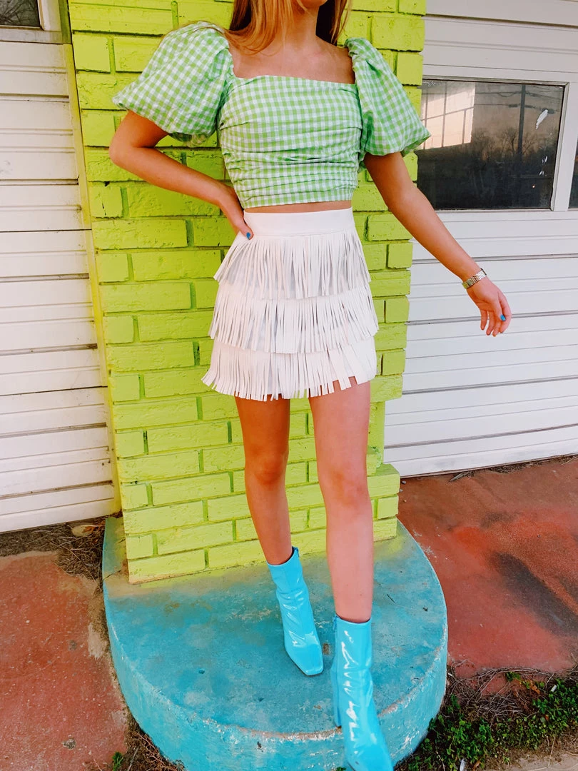 Triple Threads Farmers Daughter Top - Green