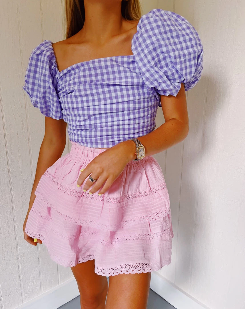 Triple Threads Farmers Daughter Top - Purple Tops