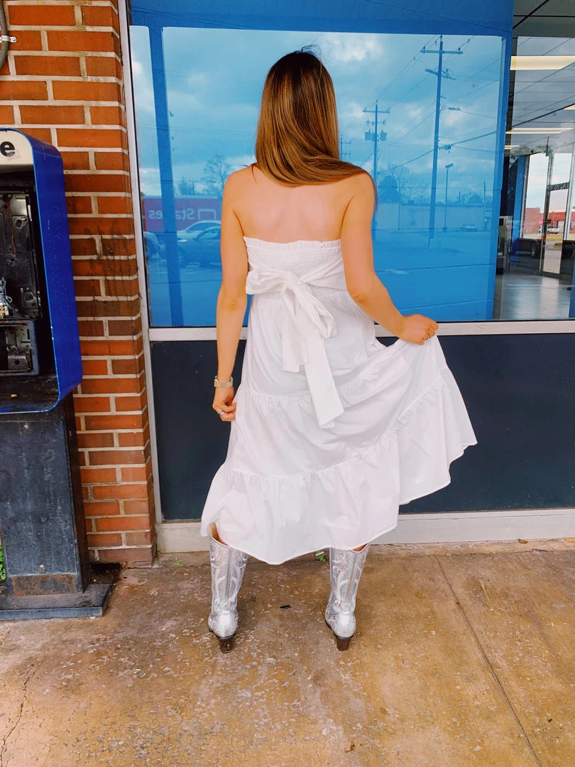 ALLIE ROSE Dresses Babydoll Tiered Dress - White