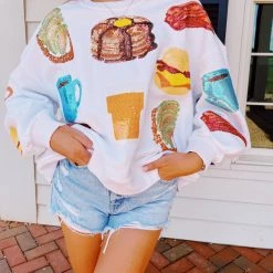 New Arrivals Queen Of Breakfast Sweatshirt - QUEEN OF SPARKLES