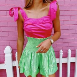 Triple Threads QUEEN OF SPARKLES Swing Shorts - Neon Green