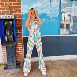 Triple Threads New Arrivals Zig Zag Jumpsuit