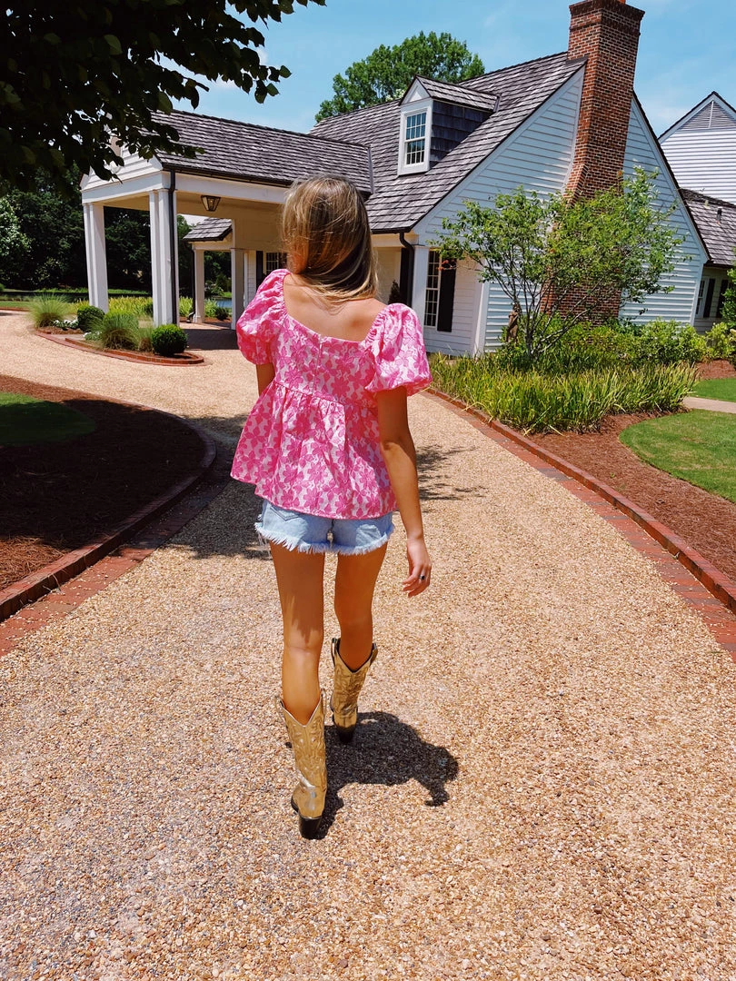 ENTRO Blooming Floral Top - Pink New Arrivals