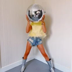 Triple Threads Fly Away Feather Top - Yellow