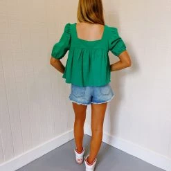 Triple Threads Tops Daytrip Square Neck Top - Green