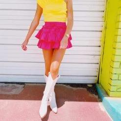 LA' ROS Tops Gather Around Top - Yellow