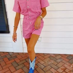 DAY + MOON New Arrivals Turn Up The Tunes Romper - Pink