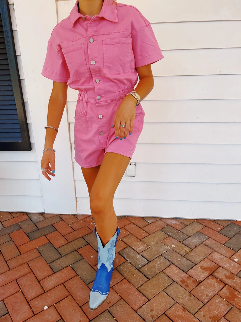 DAY + MOON New Arrivals Turn Up The Tunes Romper - Pink