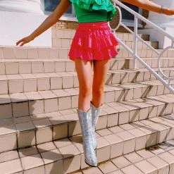 Triple Threads Tops Green Ruffle Bodysuit