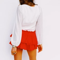 Triple Threads Tops Let Me Be Ribbon Tie Top