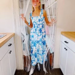 SUNDAYUP Tropical Paradise Dress - Blue