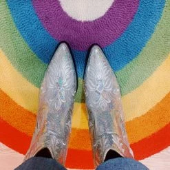 Triple Threads Shoes Shortie Disco Cowgirl Boots - Silver