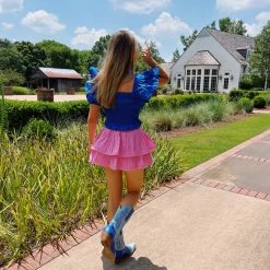 TCEC New Arrivals Charade Ruffle Top - Royal Blue