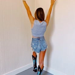 Triple Threads Oh Snap Tank Top - Heather Gray