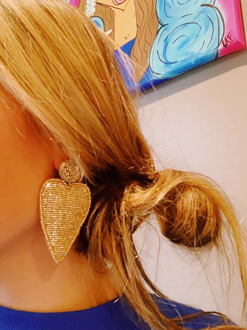 Triple Threads Circle & Heart Earrings