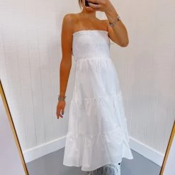 ALLIE ROSE Dresses Babydoll Tiered Dress - White