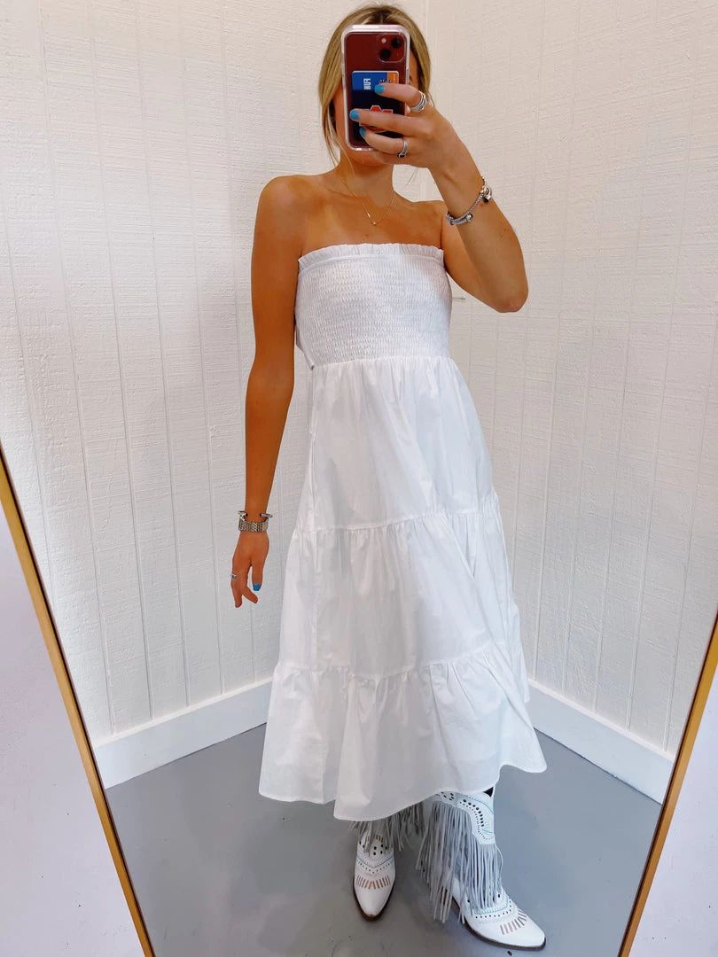 ALLIE ROSE Dresses Babydoll Tiered Dress - White