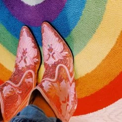 Triple Threads Shortie Disco Cowgirl Boots - Pink Shoes