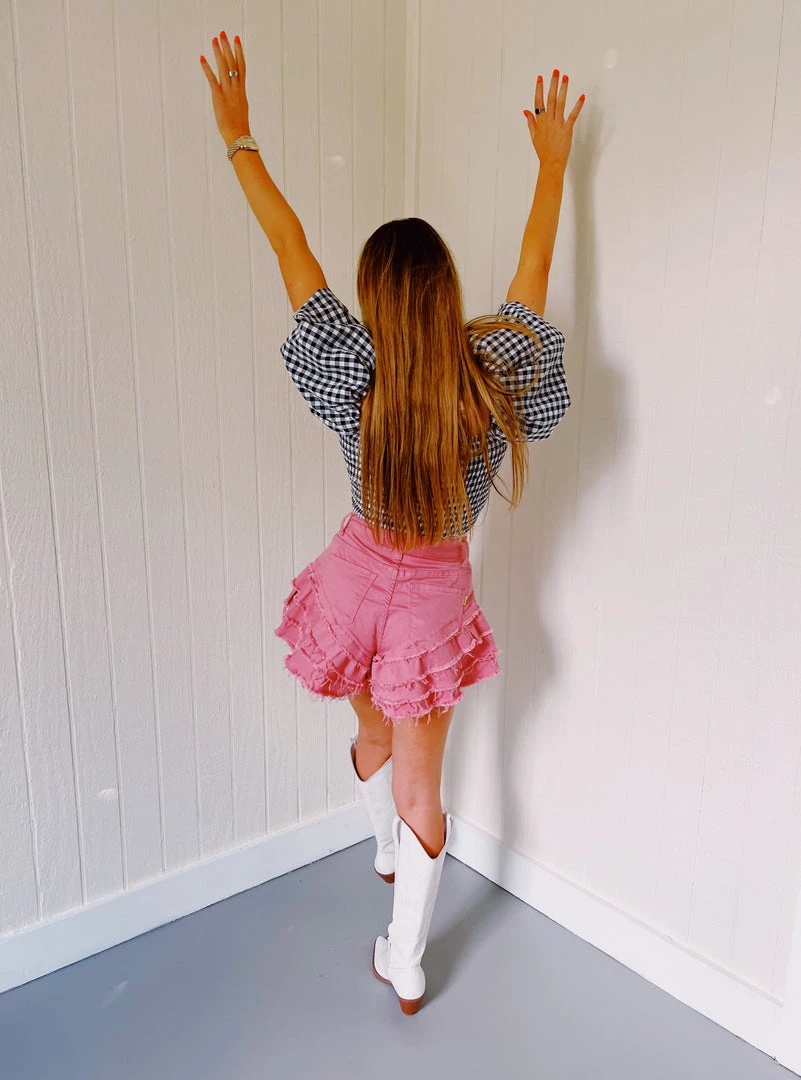 VIBRANT MIU Catch Me If You Can Shorts - Blush Bottoms