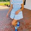 Triple Threads The GINGHAM Lacey Set - Blue / TOP Tops
